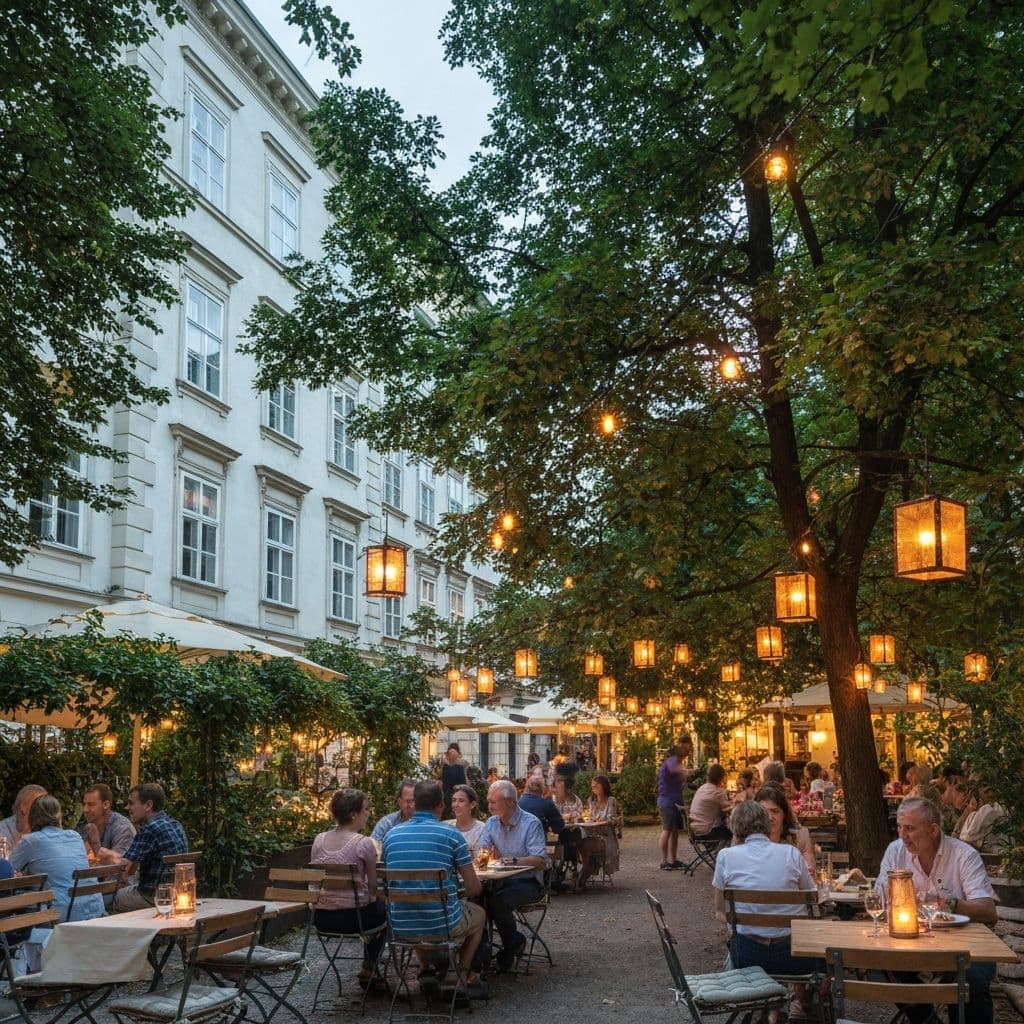 Lauschiger Gastgarten - Café Diglas im Schottenstift Wien
